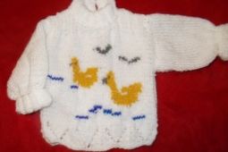 Mimi-svetry, soupravičky s obrázky-ručně pletené